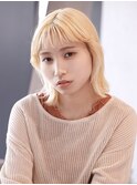 韓国風/金髪/ブリーチオンカラー/オン眉/本牧