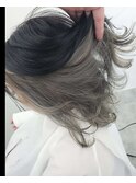 インナーカラー×アッシュグレー