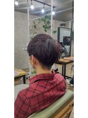 ツーブロック×パープルカラー
