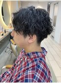 メンズパーマ　波巻き　ツイスパ　マッシュ　［横浜］［横浜駅］