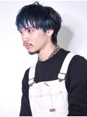 マッシュ+ブルーブルーカラー(フェイスフレーミングカラー)