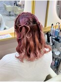 あみかちゅ髪の毛リボンハーフツイン