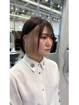 ロンド レア 天神大名店(Lond Le’a)&nbsp;ホワイトブロンド/外ハネボブ /ワイドバング/ブルーブラック