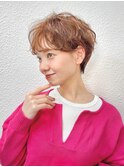 前髪長め大人小顔ショート30代40代50代　藤沢