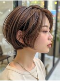 マッシュショート×透明感艶カラー