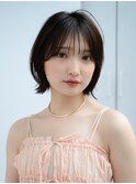 くびレイヤー前髪ありベージュボブ 外はね【AIN.表参道】川原