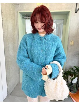 バーガンディ/ブリーチなしダブルカラー