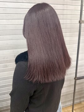 ロックス バイ マグ 松本(rocks BY MAG) 大人可愛い◎ブリーチカラーラベンダーピンク透明感ミディ