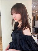 大人可愛いロングレイヤーカット/グレージュ