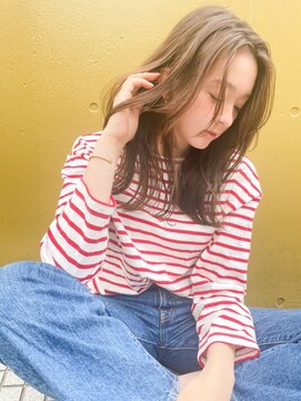 ケイト(kate) 【kate 大宮】透け感シフォンベージュxナチュラルレイヤーロング