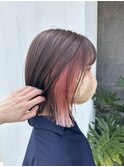 #明るめピンクブラウン #ワンブリーチインナーピンク