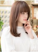★ミルクティーアッシュ前下がりエアストレート20代30代40代★10