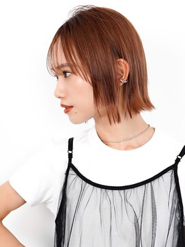 オーバーヘアー 姫路店(over hair) 【La fith】タッセルボブ×シアーオレンジ
