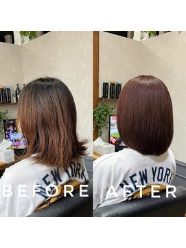 カミケン 清明店(kamiken.) 華やかレッドバイオレット大人カラー美髪【カミケン清明店】