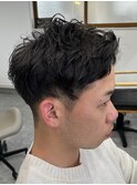 ビジネスショートメンズマッシュツイストパーマツーブロック