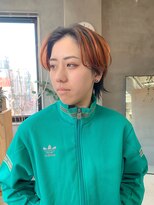 テトヘアー(teto hair) ショートカット、ショートウルフ、オレンジカラー、ブリーチ