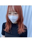 レイヤーカット×オレンジカラー