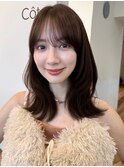 美髪レイヤーカット/顔まわりレイヤー/くびれミディアムレイヤー