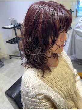 リタ(rita.) 林　直人ウルフ/ケアパーマ/ピンクベージュ