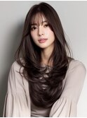 ☆ホワイトグレージュミニウルフデジタルパーマチェリーブラウン