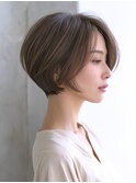 ☆ホワイトグレージュミニウルフデジタルパーマチェリーブラウン