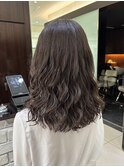 コテ巻き風パーマしっかり目　30代　新デジタルパーマ　前髪なし