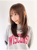 顔周りレイヤーミディアムロング前髪カット_ba541883