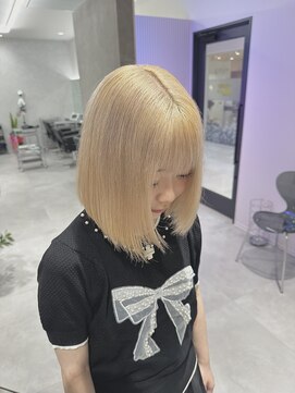 プライズ 成増店(prize) ミルクティーベージュブロンドベージュハイトーンボブ成増