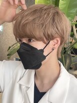 サンクマーケット 渋谷(cinq MARKET)&nbsp;韓国風メンズミルクティーベージュダブルカラーハイトーンカラー