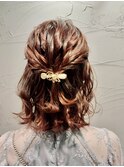大宮で人気の大人可愛いゆるふわハーフアップヘアセット♪