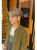 メンズハイトーンショート×ミルクティーベージュ