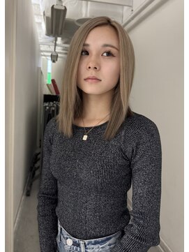 レブ 三条河原町(Reb,) ダブルカラー/ブリーチ/ミルクティーベージュ