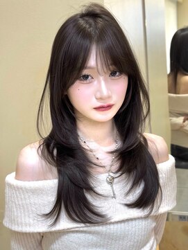 ロンドガーネット 池袋(Lond garnet) ミニウルフレイヤーカット顔周り前髪韓国ミディアムロング/池袋