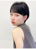 春カラーブリーチなし◎クールショート×暗めで小顔見せ