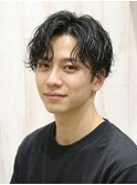 ブリーチなしカラー◎清潔感パーマカジュアルショート