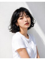 ノラ シブヤ(NORA)&nbsp;小顔ミディアムパーマミディアムデジタルパーマボブパーマ前髪