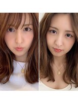 [桜井]2way前髪デジタルパーマイルミナカラーグレージュ