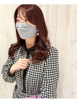 アトレ(attrait) ＊ピンクベージュ シースルーバング ロングヘア 春 天王寺美容室