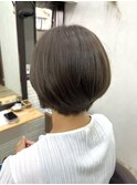 小顔ショート/似合わせカット/グレージュ/透明感カラー