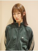 【赤津美奈】ミディアム　姫カット　ハイライトカラー