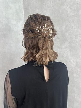 ロットアニバース(lott annibirth) 【髪質改善】結婚式ボブハーフアップ@mutsumi