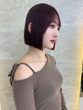 ロンドガーネット 池袋(Lond garnet) イメチェン外ハネボブ美髪ワイドバングミディアム縮毛矯正韓国