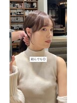 ノラ ヘアーサロン(NORA HAIR SALON) ナチュラル小顔前髪あり後れ毛サイドバング結べるボブくびれヘア