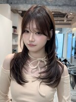 アビー(ABBEY3) サイドバング韓国レイヤー顔周りレイヤー小顔カットおくれ毛