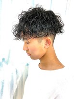 アップ(A+hair) 波巻きパーマ前下がりマッシュツイストスパイラル