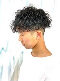 波巻きパーマ前下がりマッシュツイストスパイラル