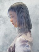 ブルーシルバーボブ_チェリーブラウンフェミニンロング_ba369821