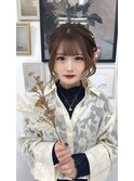 ざっくり編みのルーズサイドアップ♪