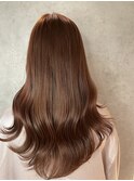 ゆる巻きピンクブラウン