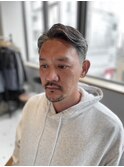 大人海外メンズヘア七三分けサイドパートフェード：尾上　雄輝